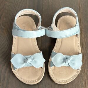 Girls L’Amour sandals, blue bow detail size 11 GUC